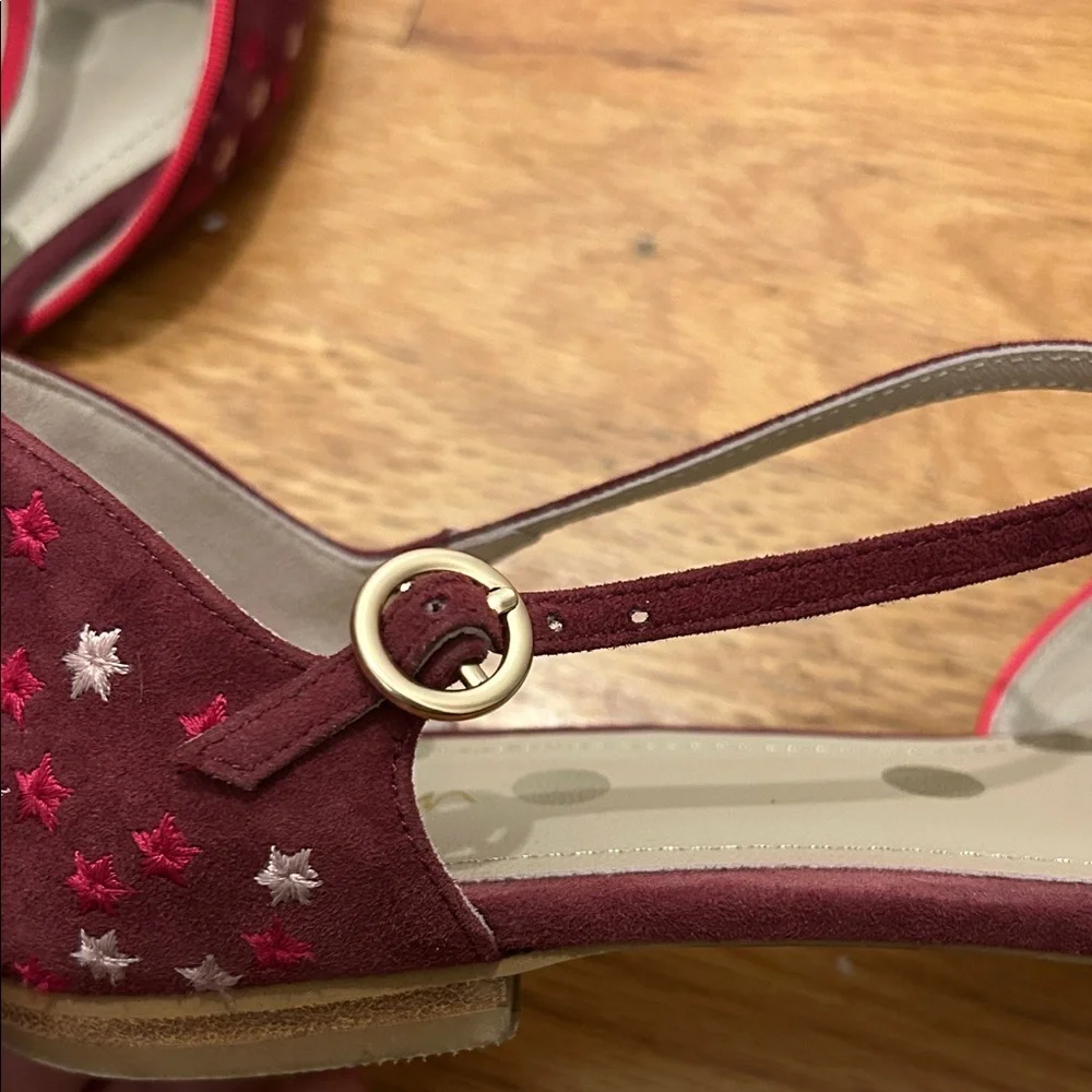 Boden Red Flats with White Star Pattern - Picture 8 of 8